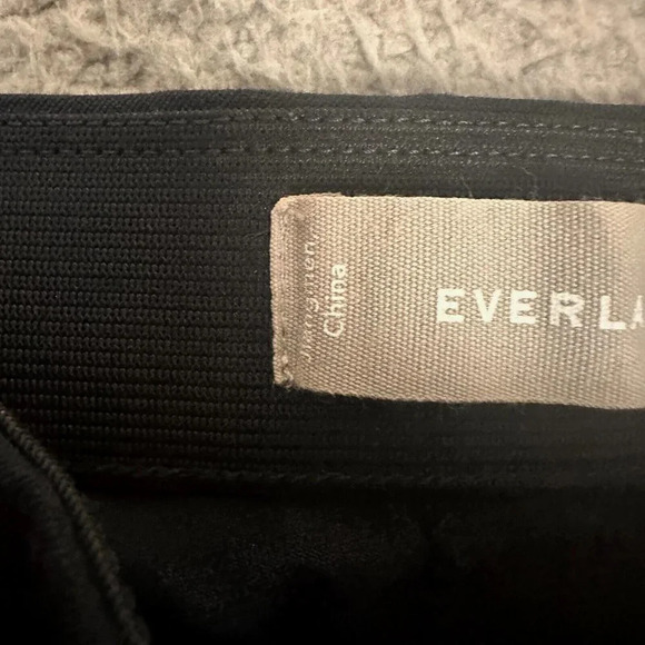 EVERLANE The Side-Zip Stretch Cotton Pants size 2 Black Trousers Comfort Quality - Picture 6 of 16